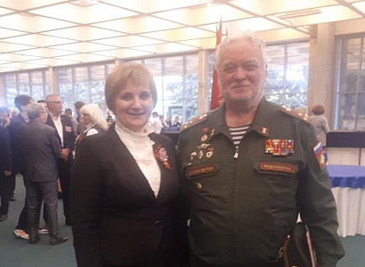 На торжественном собрании, посвященному Дню Победы с зам.Губернатора ТО Ольгой Ивановной Гремяковой.